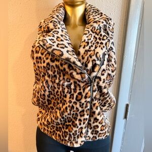 Love Leopard Print Teddy Jacket